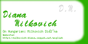 diana milkovich business card